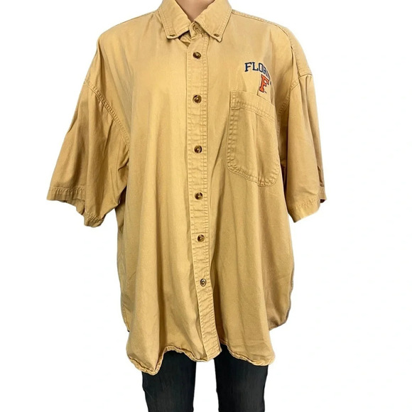Sierra Pacific Vintage UF Tan Button Down Shirt - Picture 1 of 8